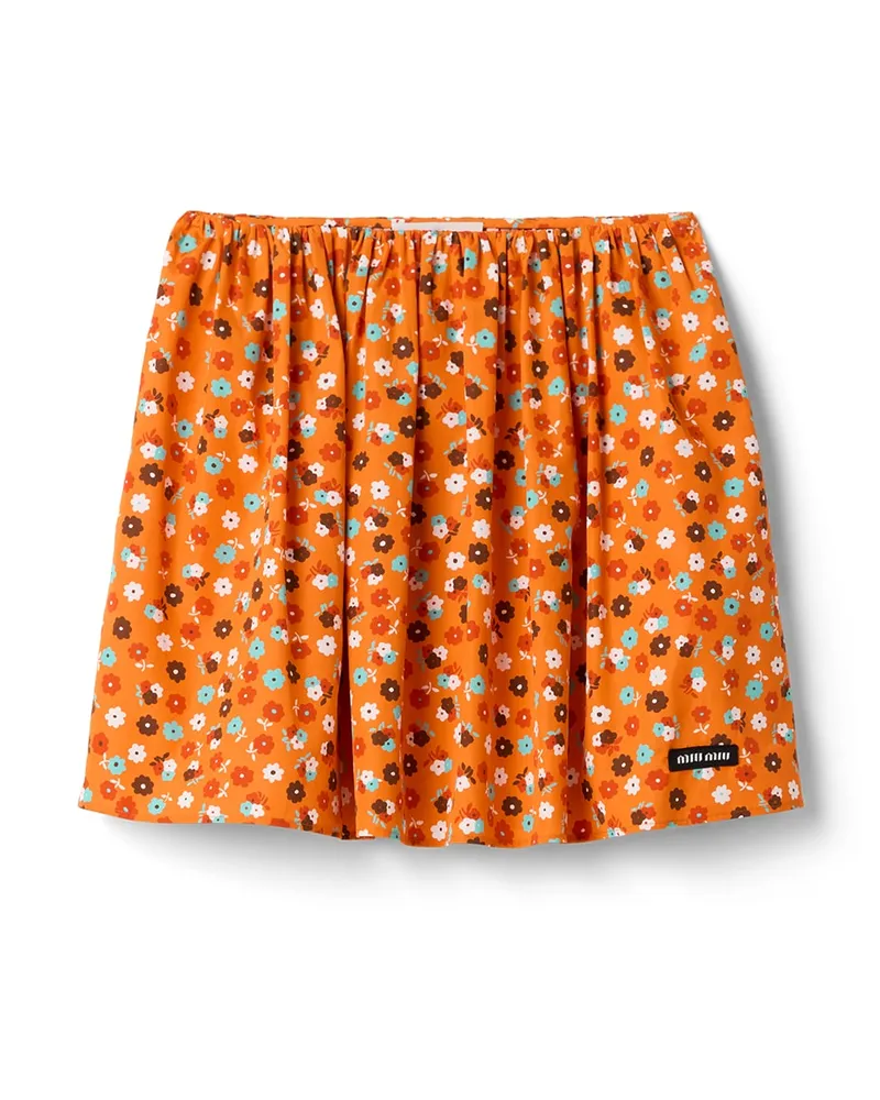 Miu Miu Rock Aus Popeline, Damen, Orange/rot, Größe Orange