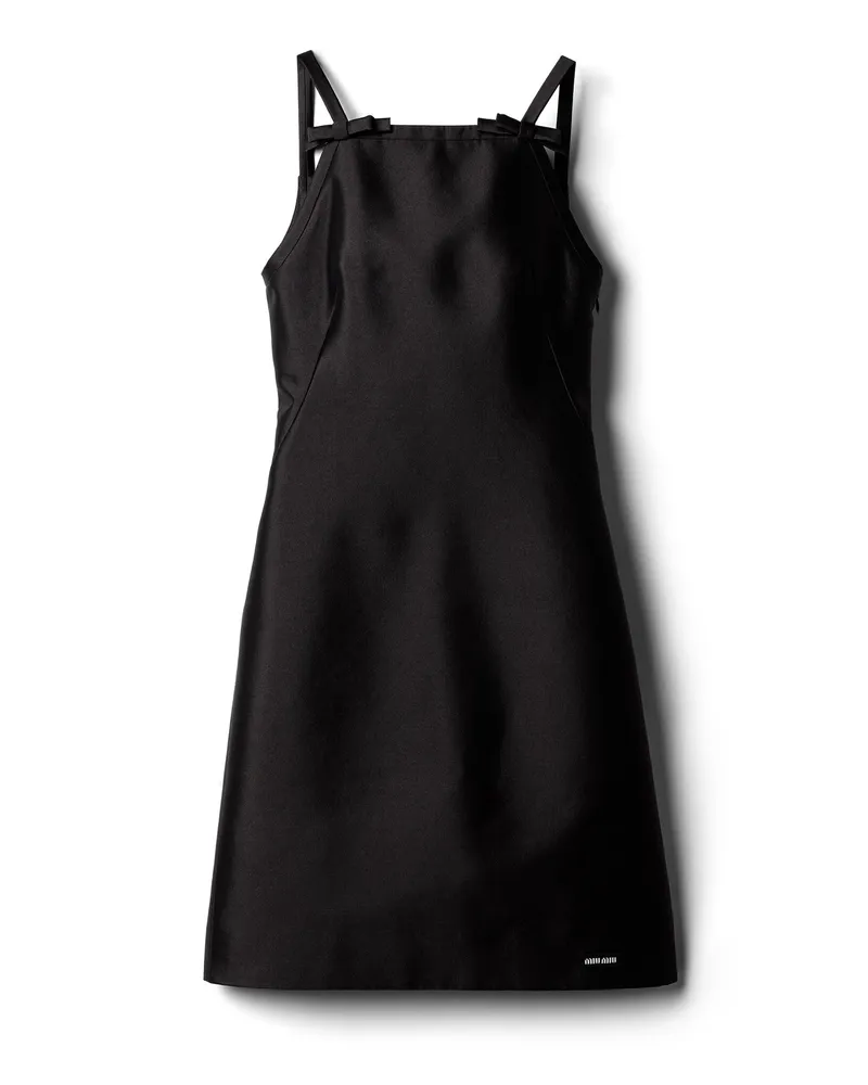 Miu Miu Minikleid Aus Seide Und Wolle, Damen, Schwarz, Größe Schwarz