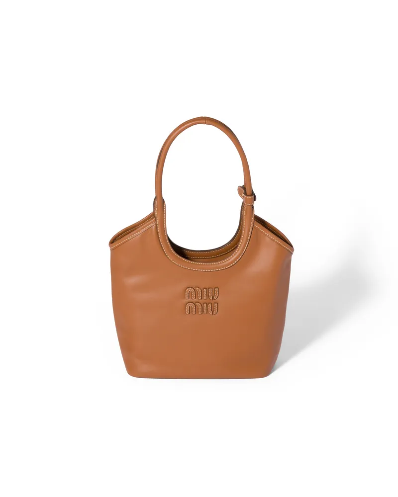 Miu Miu Ivy Tasche Aus Leder, Damen, Cognac Cognac