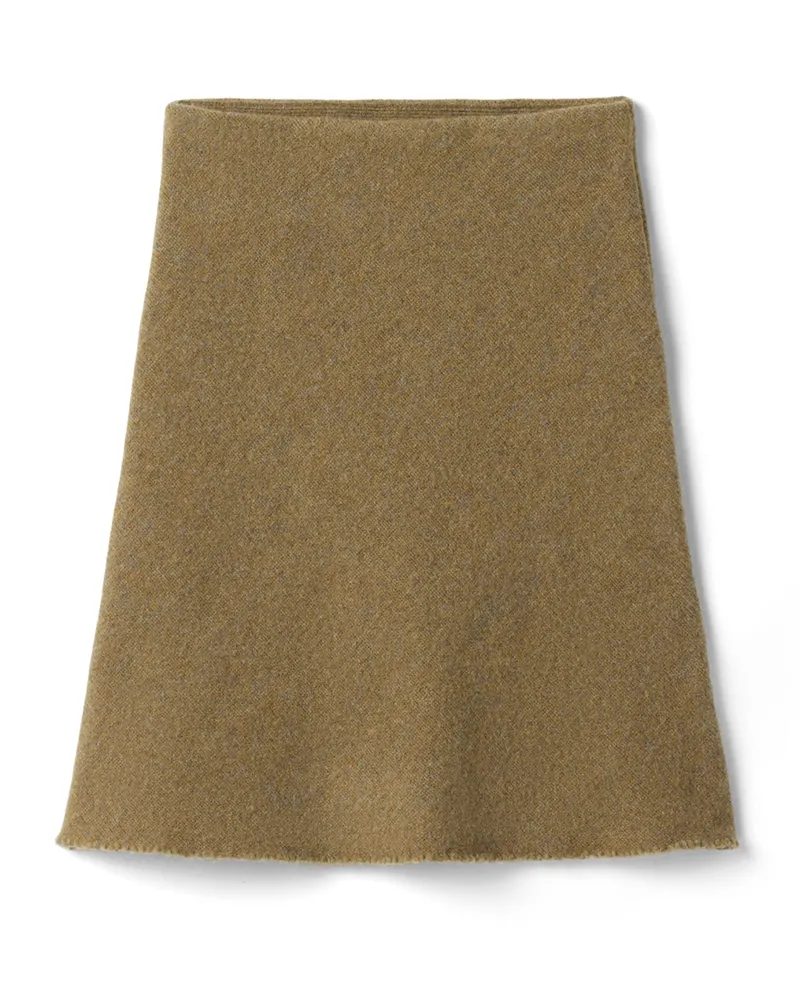 Miu Miu Gestrickter Rock Aus Wolle, Damen, Waldgrün, Größe Waldgrün