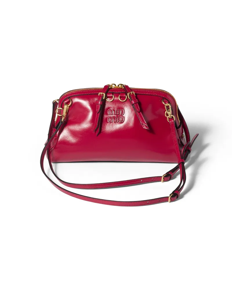Miu Miu Caprice Clutch Aus Leder, Damen, Rubinrot Rubinrot