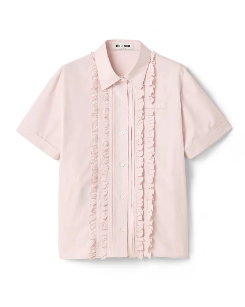 Miu Miu Hemd Aus Popeline, Damen, Alabasterrosa, Größe Alabasterrosa