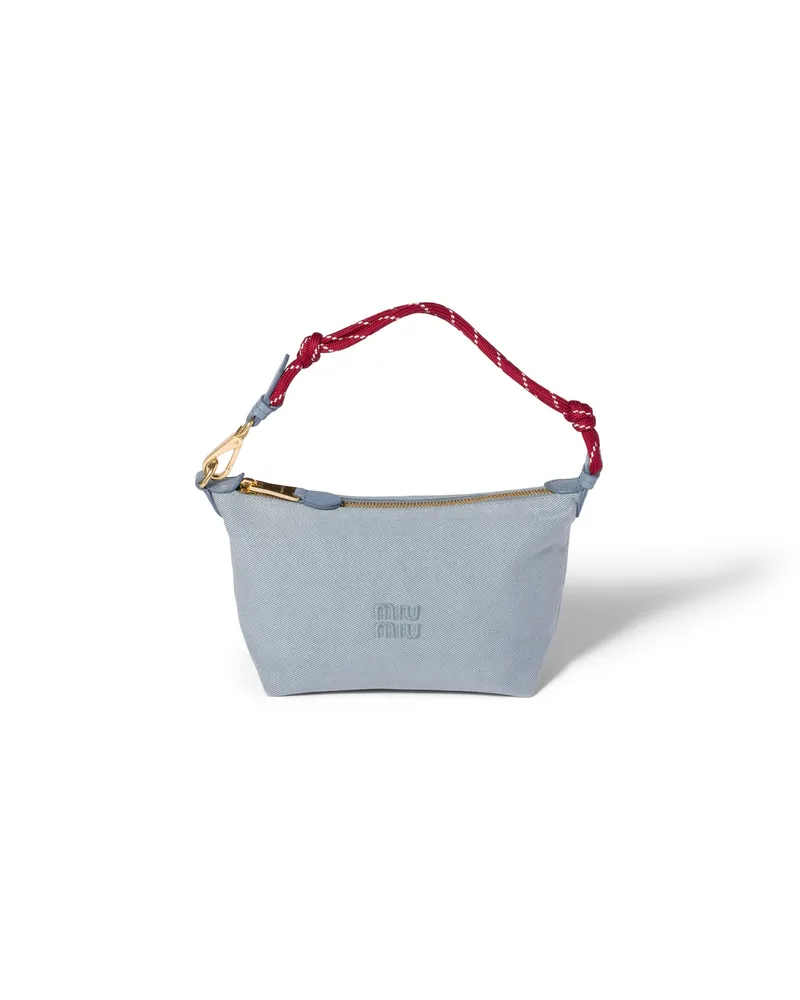 Miu Miu Pouch Aus Gabardine, Damen, Astralblau/amaranth Astralblau