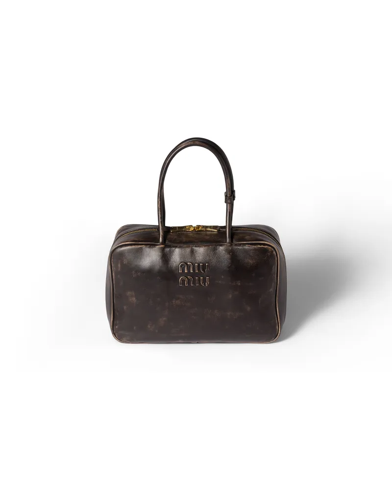 Miu Miu Beau Tasche Aus Nappa-leder, Damen, Kaffeebraun Kaffeebraun