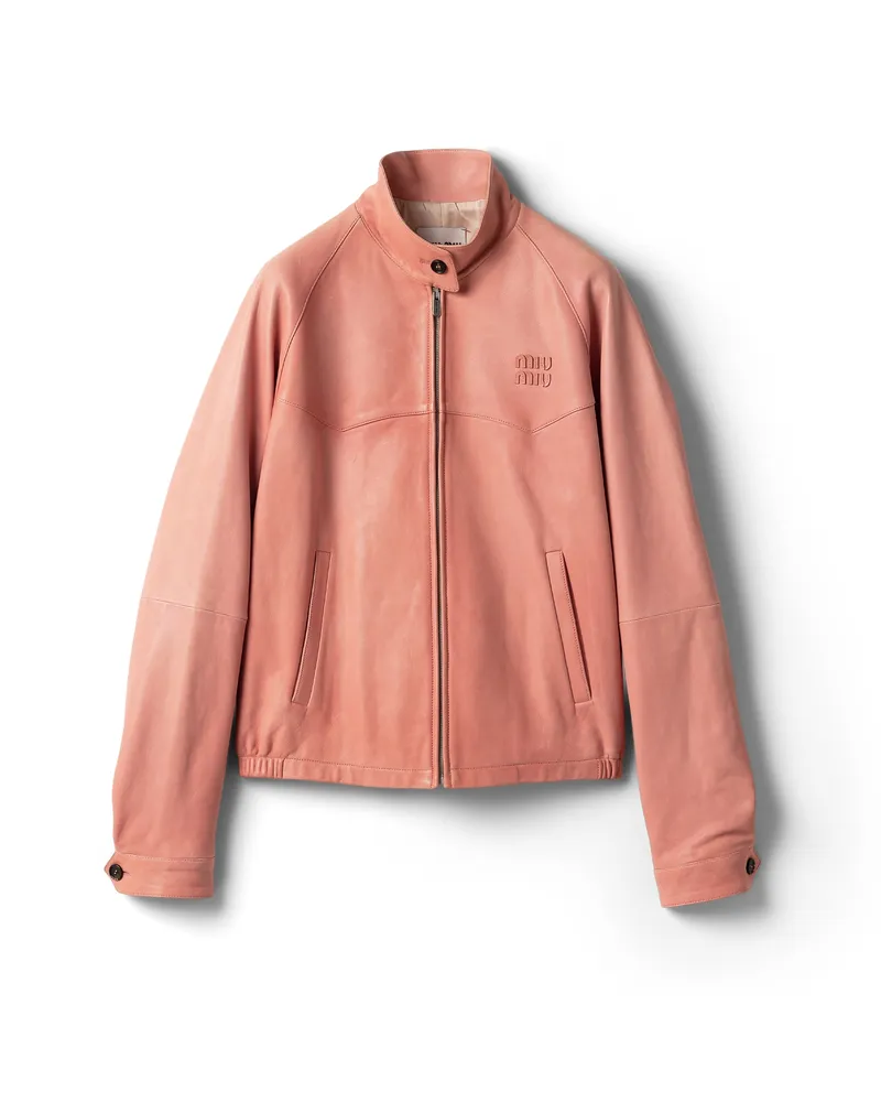Miu Miu Jacke Aus Nappaleder, Damen, Aprikose, Größe Aprikose