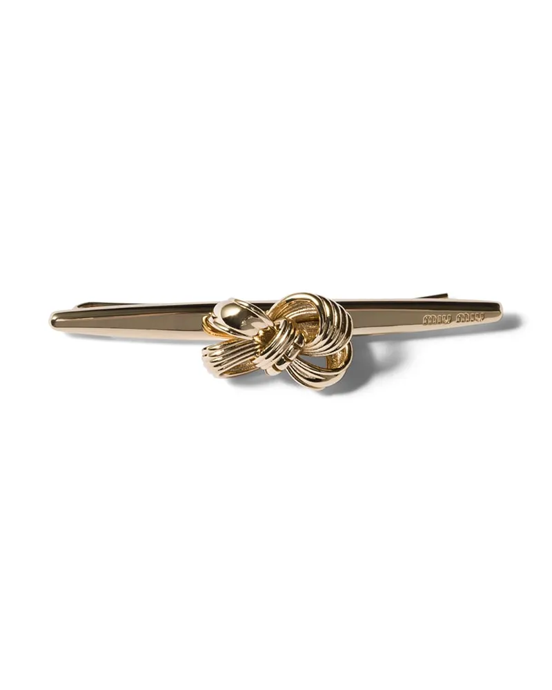 Miu Miu Haarspange Aus Metall, Damen, Gold/kristall Gold