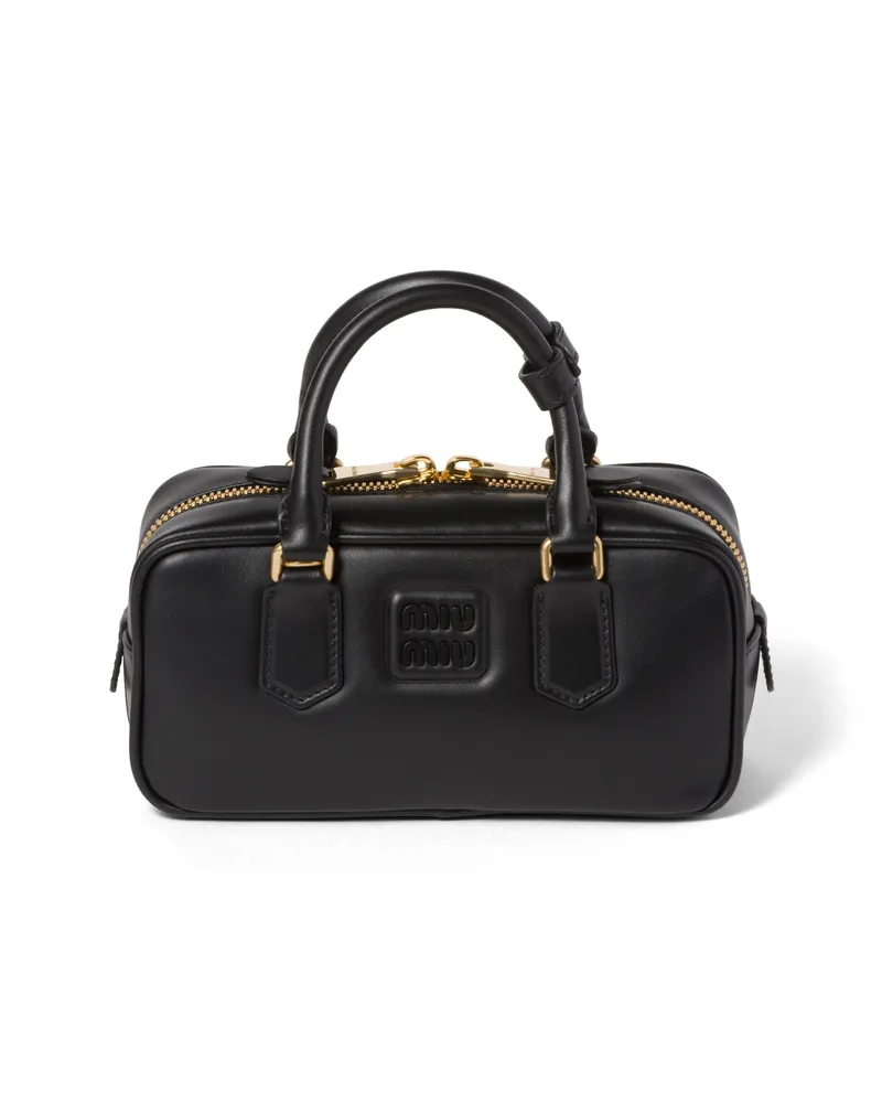 Miu Miu Arcadie Tasche Aus Leder, Damen, Schwarz Schwarz