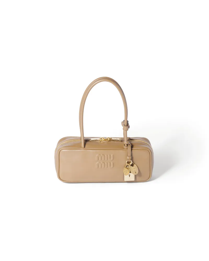 Miu Miu Beau Tasche Aus Leder, Damen, Sandbeige Sandbeige