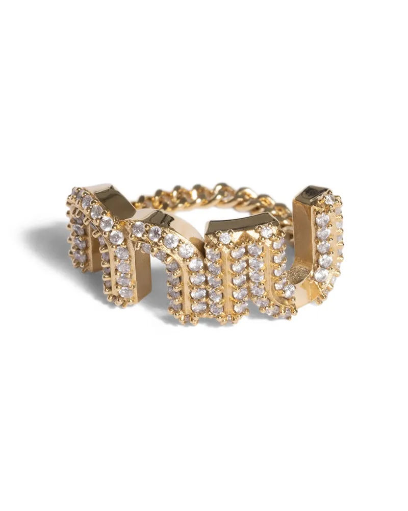 Miu Miu Ring Aus Metall Mit Kristallen, Damen, Gold/kristall, Größe Gold