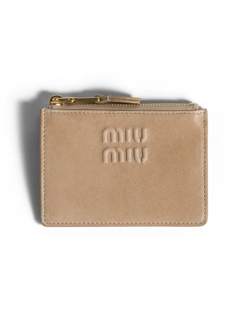 Miu Miu Kartenetui Aus Nappa-leder, Damen, Kordel Kordel