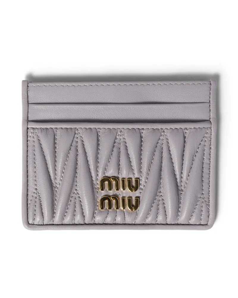 Miu Miu Kartenetui Aus Matelassé-nappaleder, Damen, Glyzinienblau Glyzinienblau