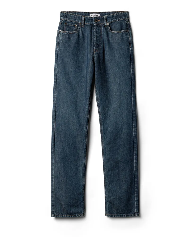 Miu Miu Five-pocket-jeans Aus Denim, Damen, Blau, Größe Blau