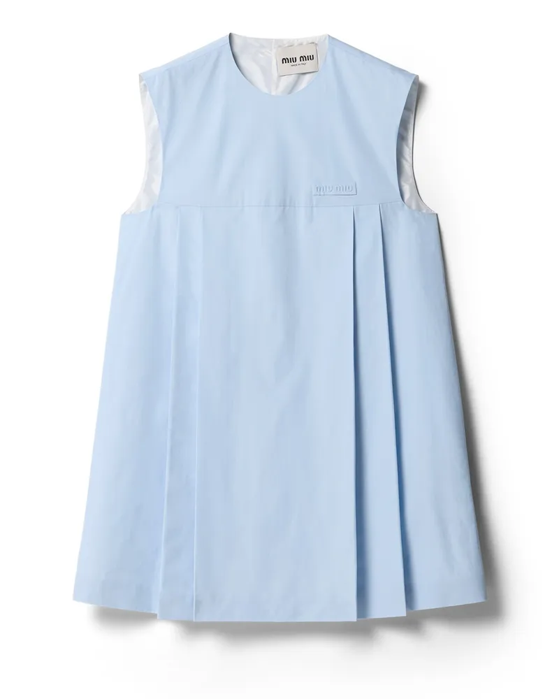 Miu Miu Minikleid Aus Popeline, Damen, Saphirblau, Größe Saphirblau
