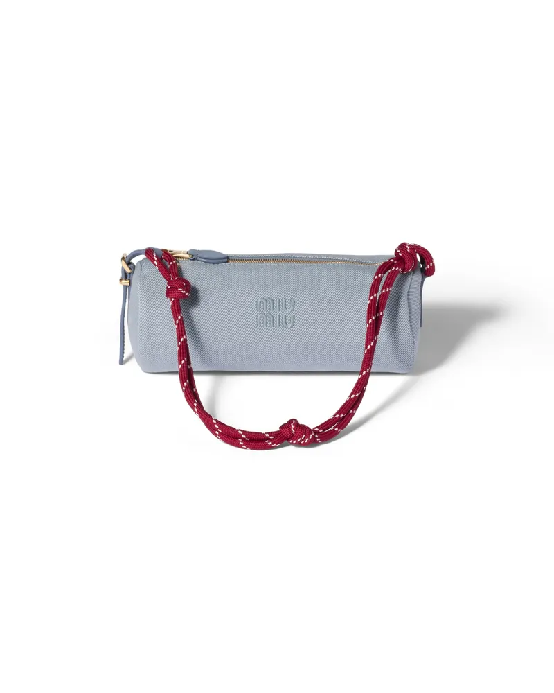 Miu Miu Pouch  Aus  Gabardine, Damen, Astralblau/amaranth Astralblau