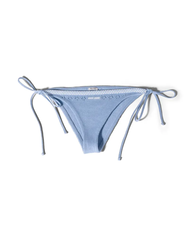 Miu Miu Slip Aus Baumwolle, Damen, Himmelblau/weiss, Größe Himmelblau
