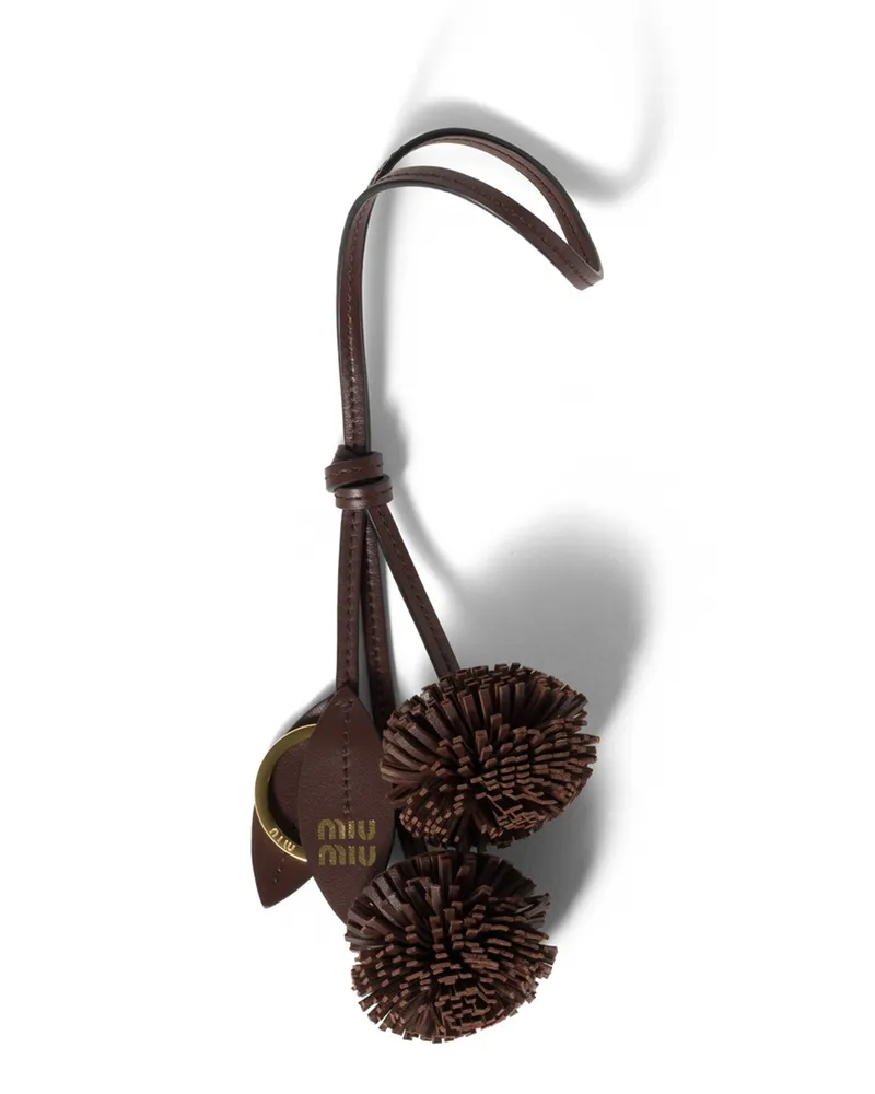 Miu Miu Schlüsselanhänger Aus Trickleder, Damen, Bruyère-holz Bruyère-holz