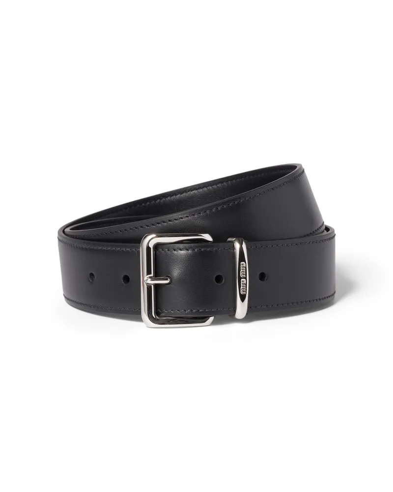 Miu Miu Gürtel Aus Leder, Damen, Schwarz, Größe Schwarz