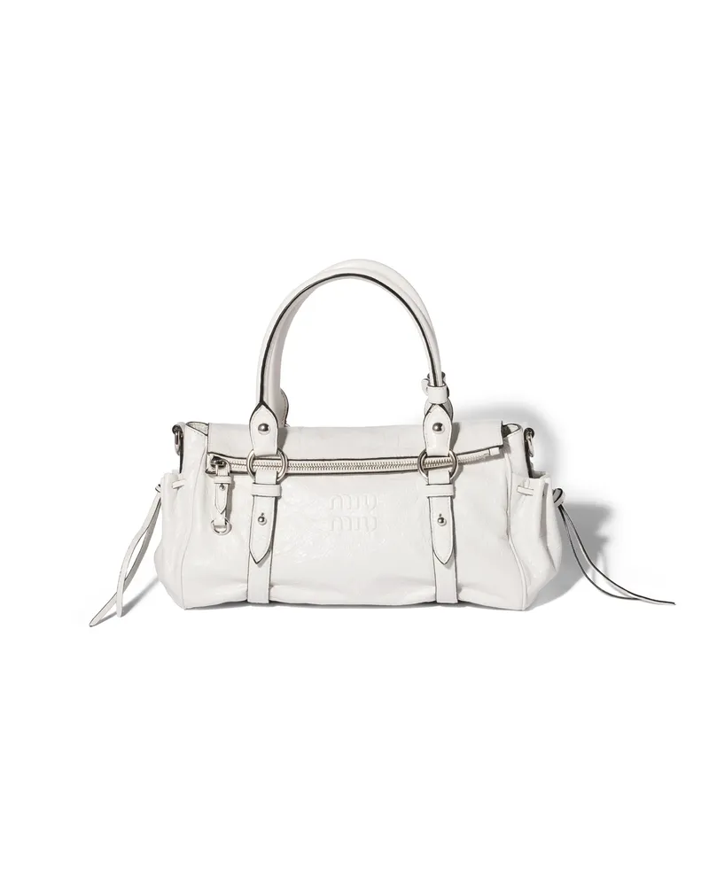 Miu Miu Handtasche Aus Nappaleder, Damen, Weiss Weiss