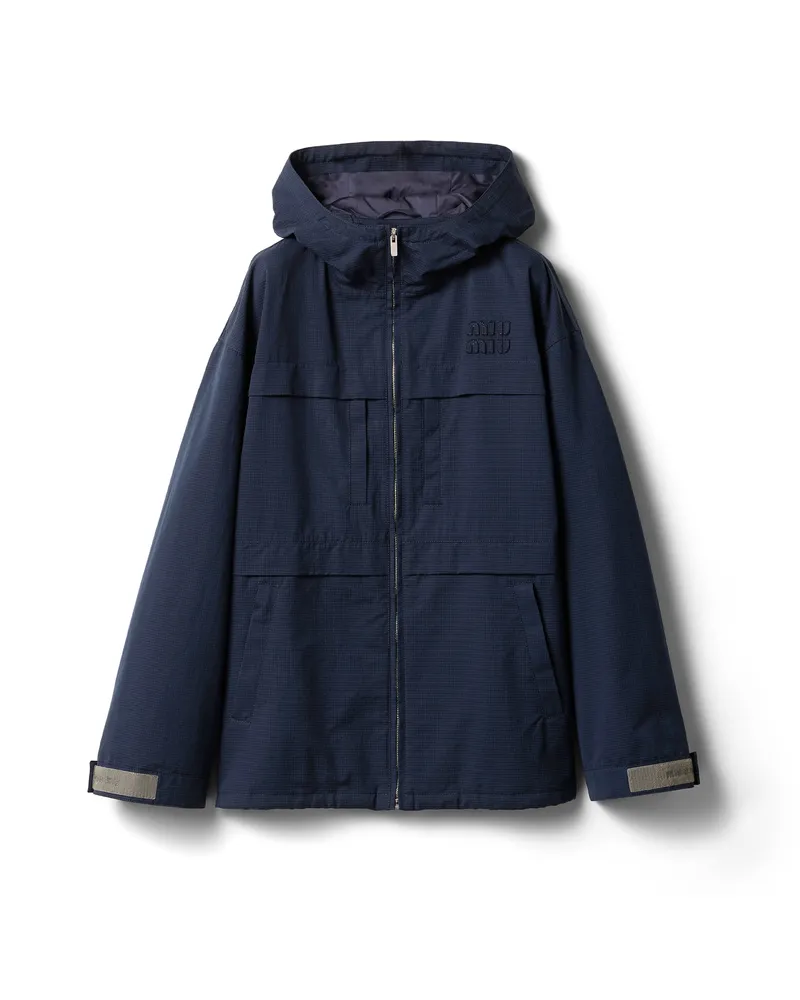 Miu Miu Ripstop-jacke, Damen, Blau, Größe Blau