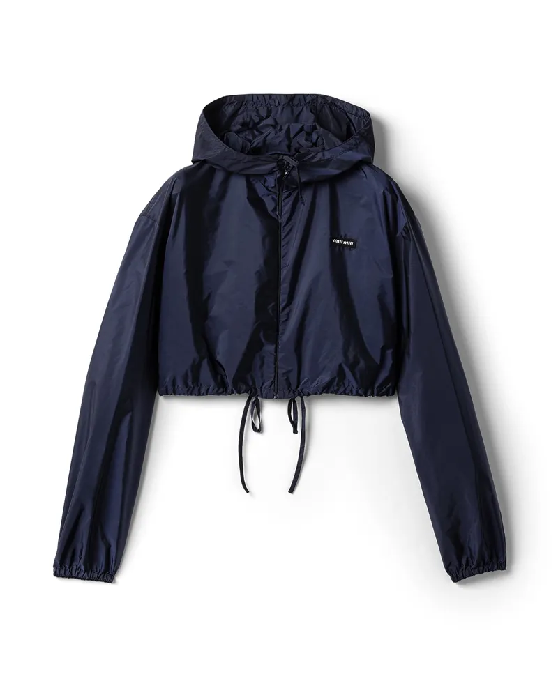 Miu Miu Windbreaker Aus Funktionsgewebe, Damen, Kobaltblau, Größe Kobaltblau