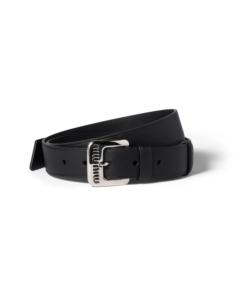 Miu Miu Gürtel Aus Nappa-leder, Damen, Schwarz, Größe Schwarz