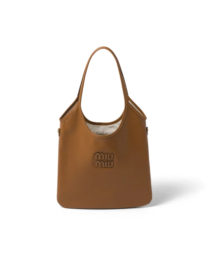 Miu Miu Ivy Tasche Aus Leder, Damen, Cognac Cognac