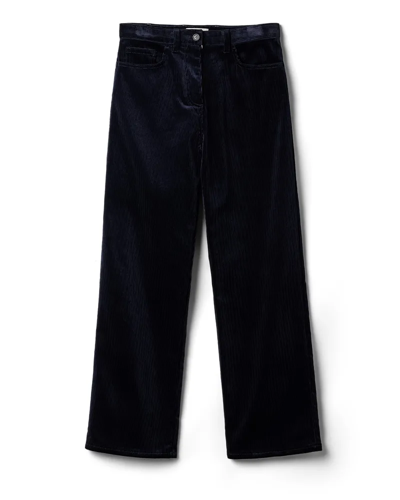 Miu Miu Hose Aus Cord, Damen, Blau, Größe Blau
