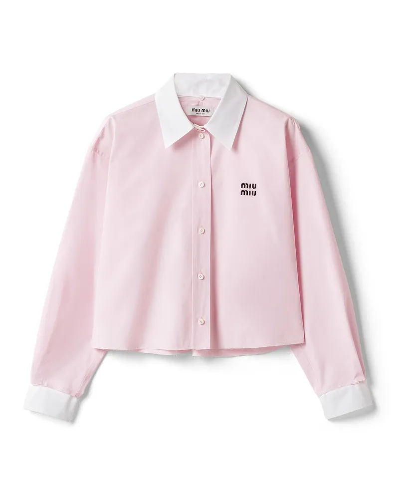 Miu Miu Hemd Aus Popeline, Damen, Rosa, Größe Rosa