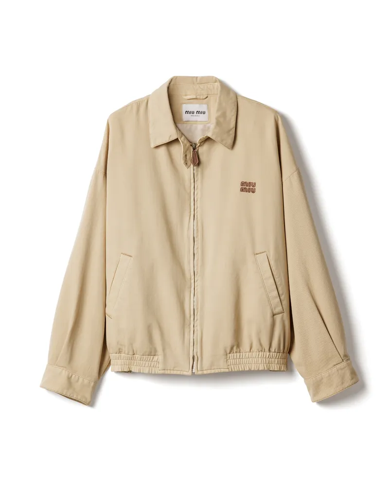 Miu Miu Leichte Blousonjacke Aus Denim, Damen, Beige, Größe Beige