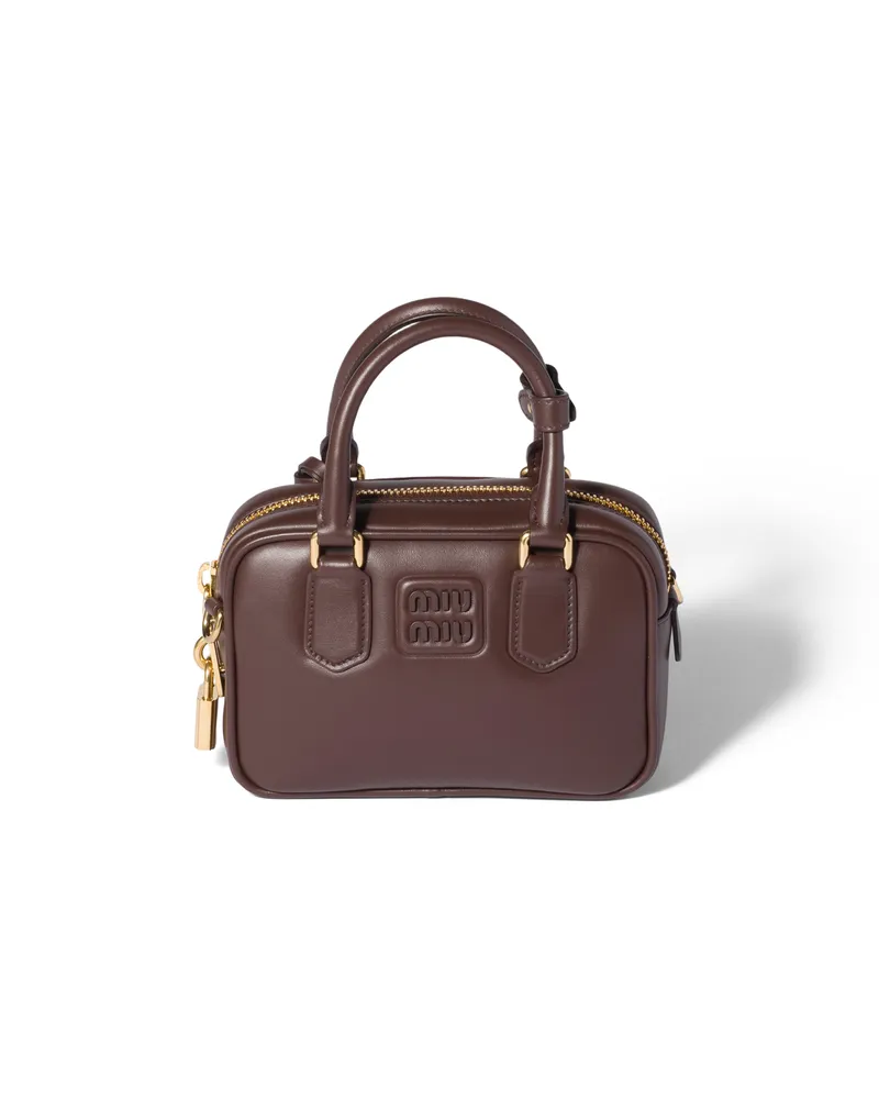 Miu Miu Arcadie Tasche Aus Leder, Damen, Bruyère-holz Bruyère-holz