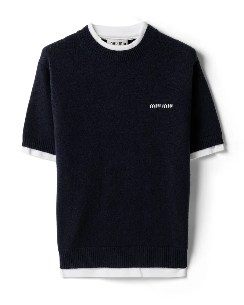 Miu Miu Rundhalspullover Aus Kaschmir, Damen, Blau, Größe Blau