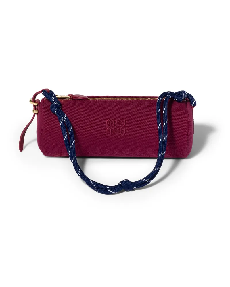 Miu Miu Pouch  Aus  Gabardine, Damen, Kirsch/baltikblau Kirsch