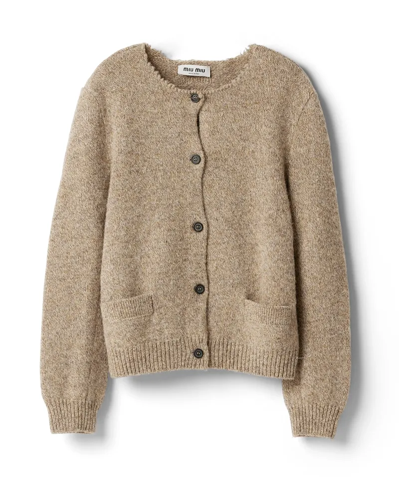 Miu Miu Strickjacke Aus Wolle, Damen, Kordel, Größe Kordel