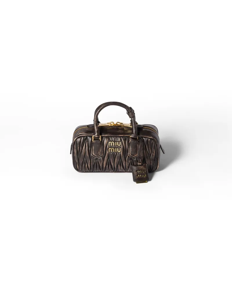 Miu Miu Arcadie Tasche Aus Matelassé-nappaleder, Damen, Kaffeebraun Kaffeebraun