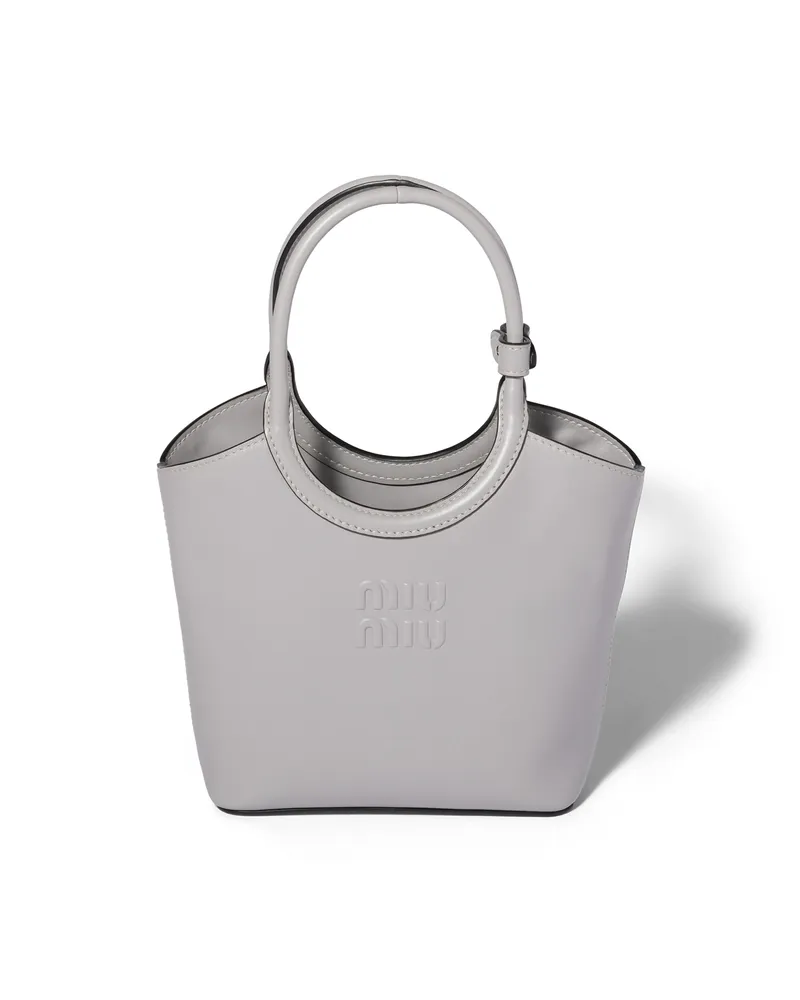 Miu Miu Ivy Handtasche Aus Leder, Damen, Granitgrau Granitgrau