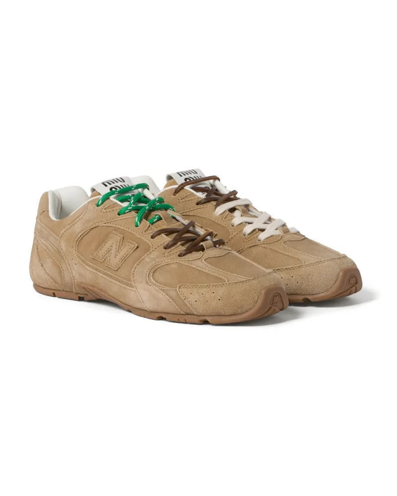 Miu Miu New Balance x  530 Sl Sneaker Aus Wildleder Und Mesh, Damen, Ecru, Größe Ecru