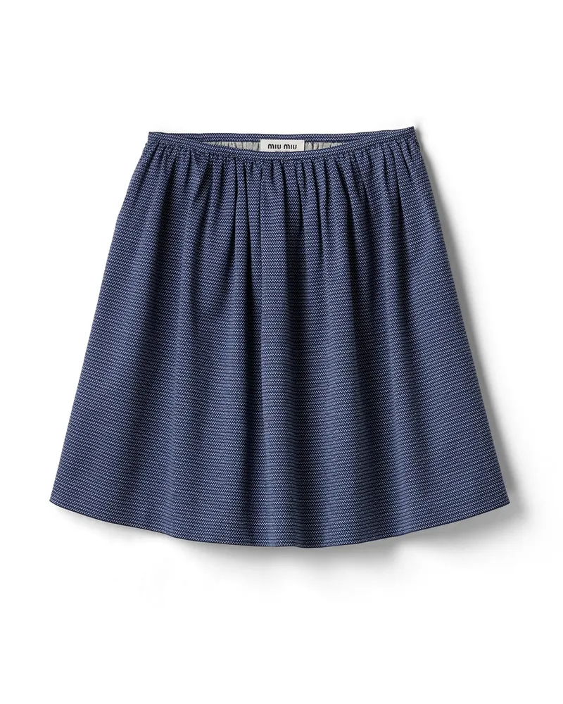 Miu Miu Rock Aus Jacquard-jersey, Damen, Königsblau/weiss, Größe Königsblau