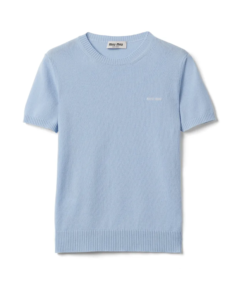 Miu Miu Pullover Aus Kaschmir, Damen, Himmelblau, Größe Himmelblau