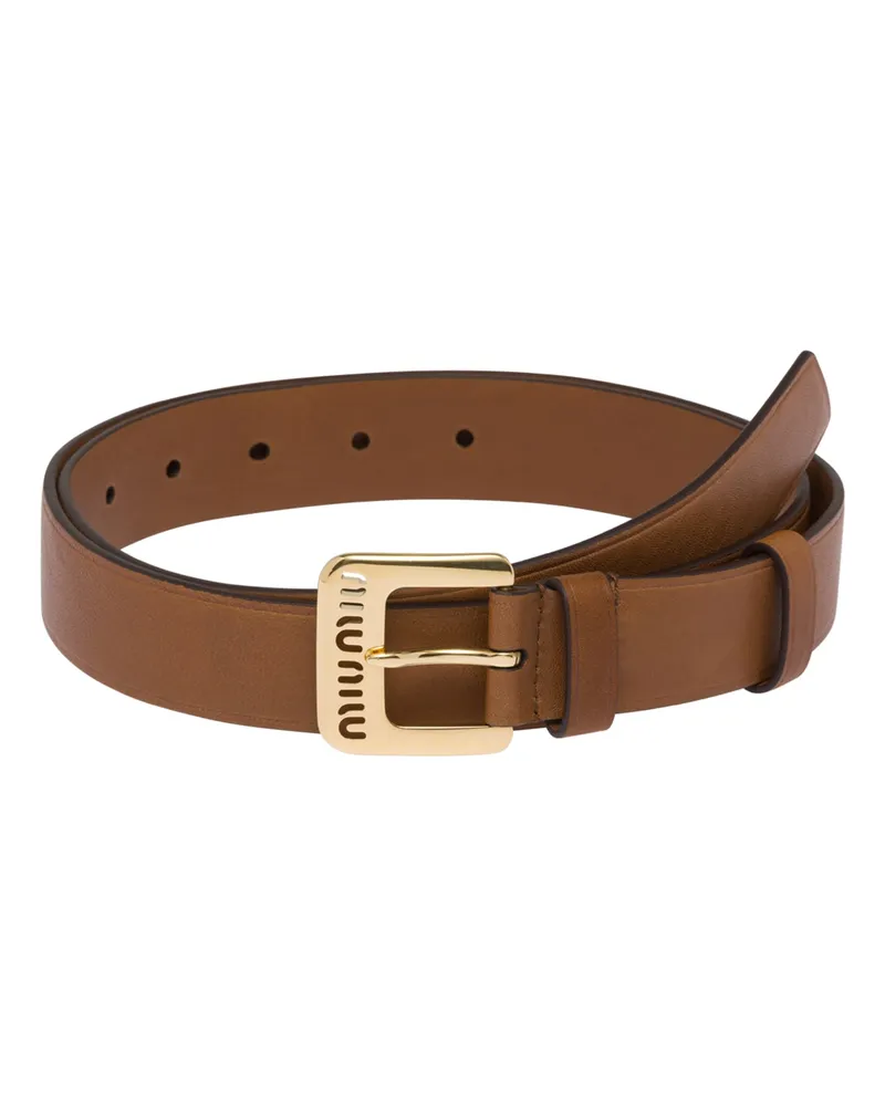Miu Miu Gürtel Aus Nappa-leder, Damen, Eiche, Größe Eiche