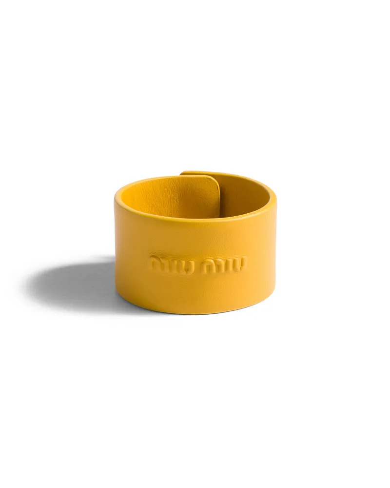 Miu Miu Armband Aus Leder, Damen, Sonnengelb, Größe Sonnengelb