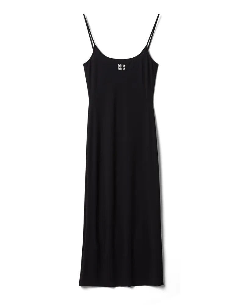 Miu Miu Kleid Aus Stretch-jersey, Damen, Schwarz, Größe Schwarz