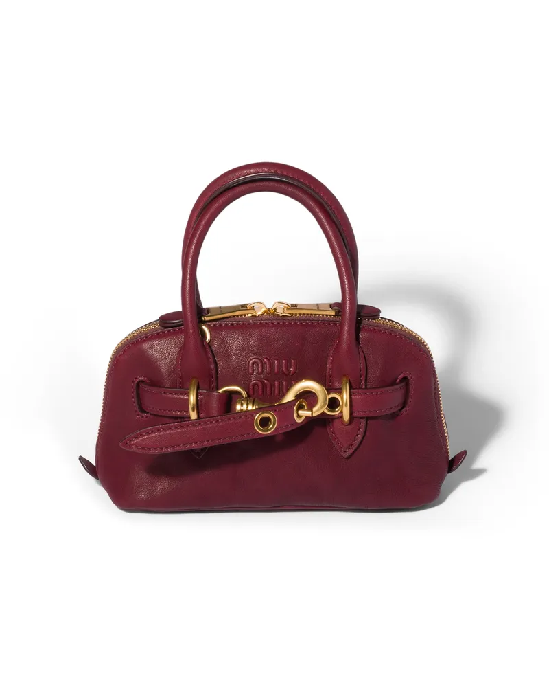 Miu Miu Aventure Mini Bag Aus Nappa-leder, Damen, Amaranthrot Amaranthrot