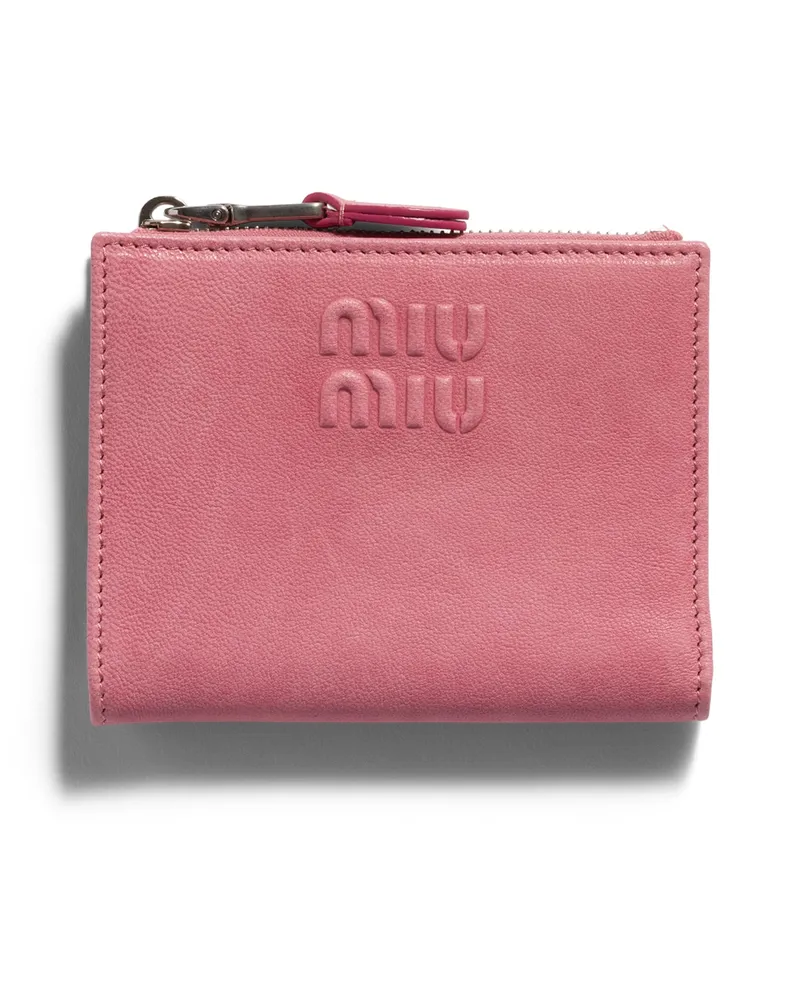 Miu Miu Kleine Geldbörse Aus Leder, Damen, Begonienrosa Begonienrosa