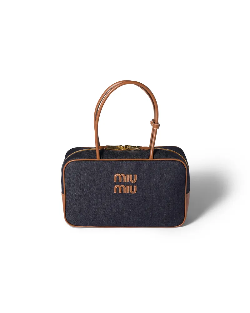 Miu Miu Beau Tasche Aus Denim, Damen, Blau/brandy Blau