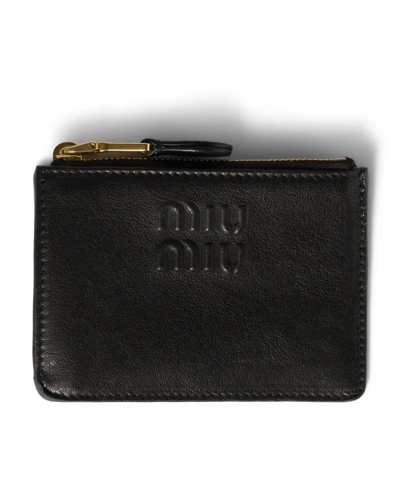 Miu Miu Kartenetui Aus Nappa-leder, Damen, Schwarz Schwarz
