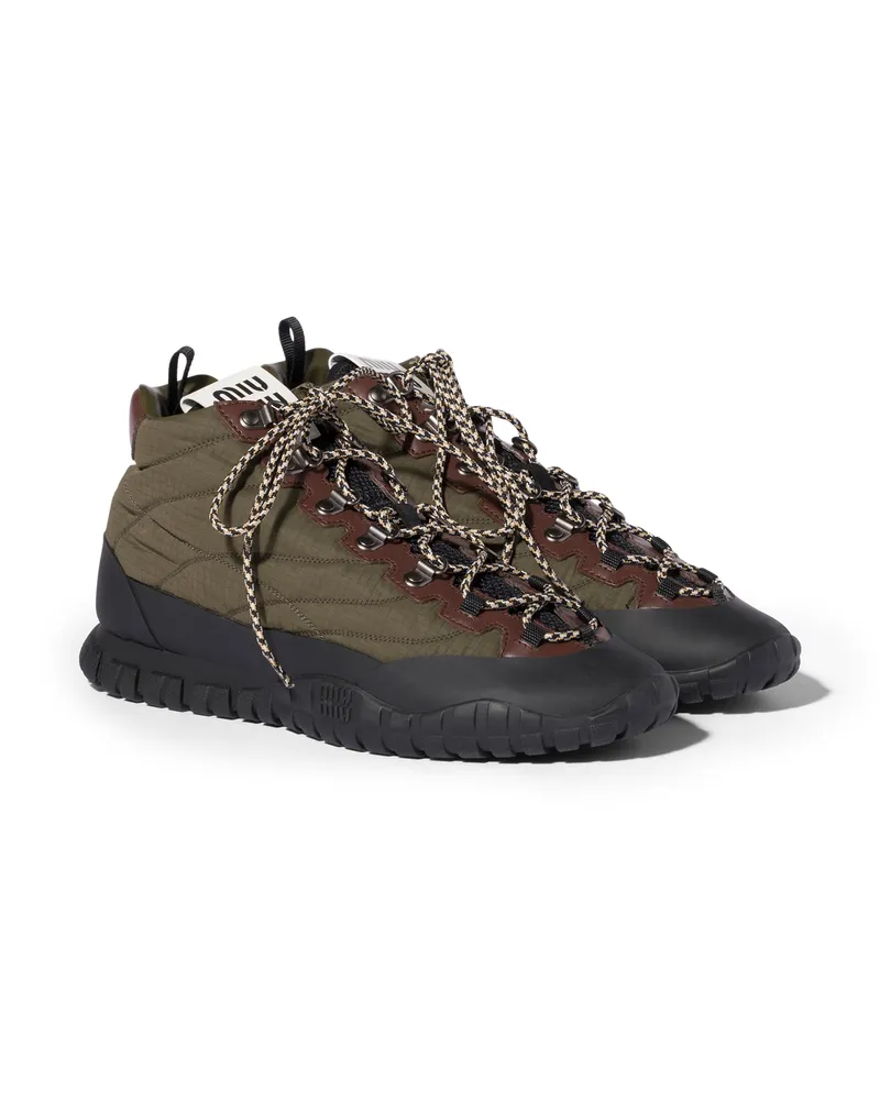 Miu Miu Tyre Sneaker Aus Funktionsgewebe, Damen, Waldgrün, Größe Waldgrün