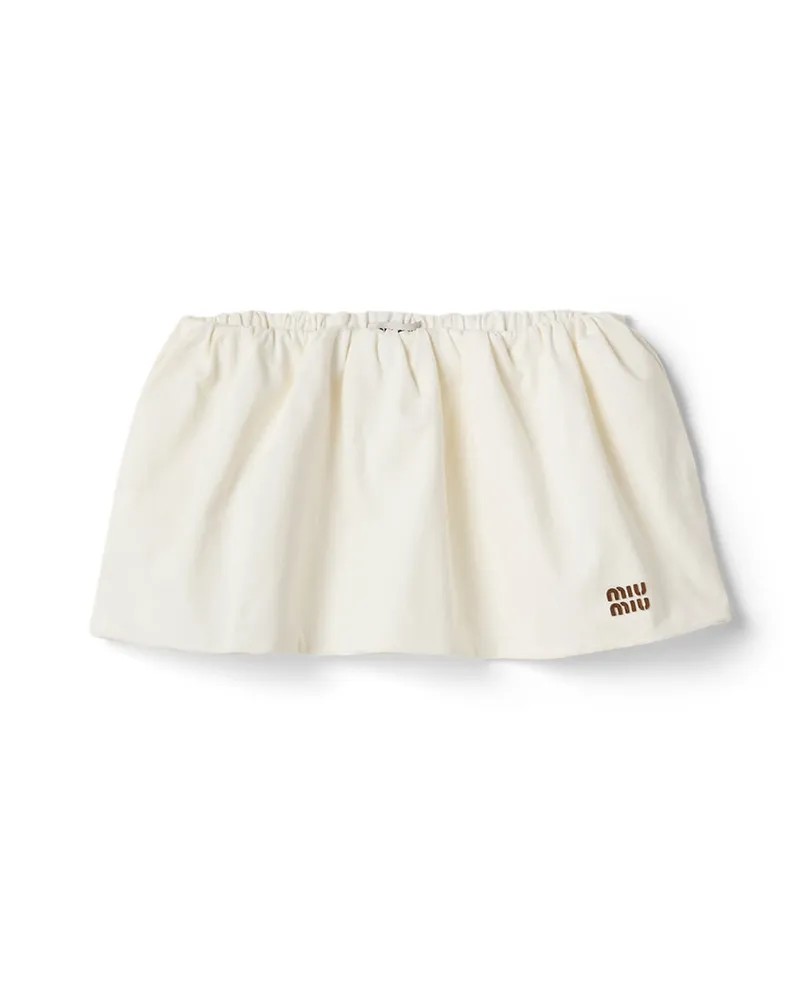 Miu Miu Minirock Aus Jersey, Damen, Weiss, Größe Weiss