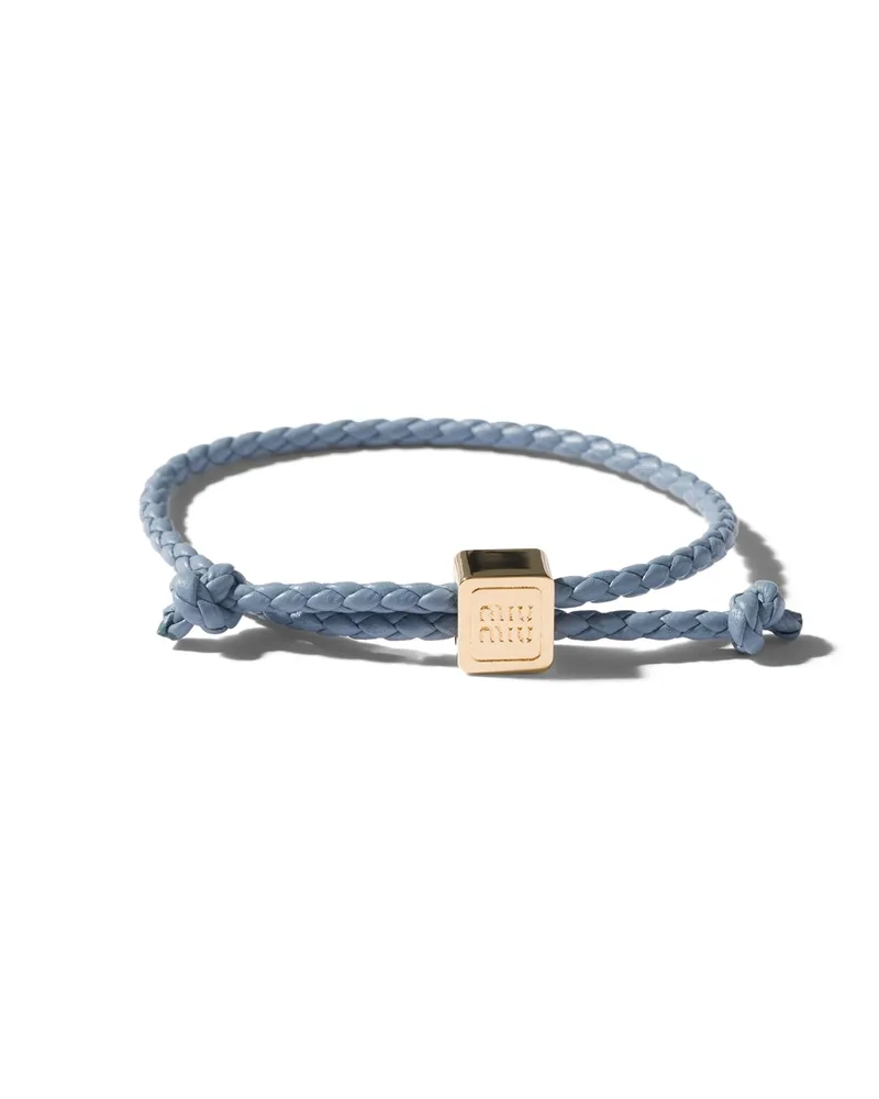 Miu Miu Armband Aus Leder, Damen, Astro-blau Astro-blau