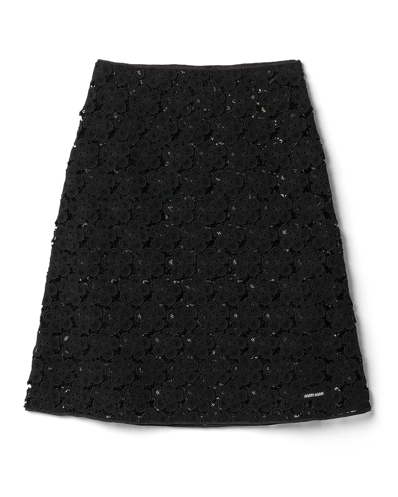 Miu Miu Macramé-rock, Damen, Schwarz, Größe Schwarz