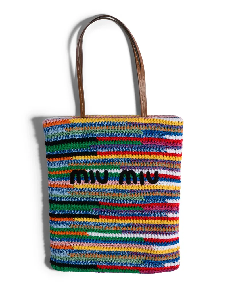 Miu Miu Gehäkelte Tote Bag, Damen, Bunt Bunt